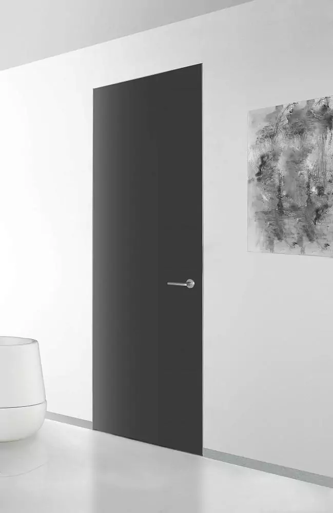 FILO–60, Grafite matte enamel, hidden door frame in Piombo color.