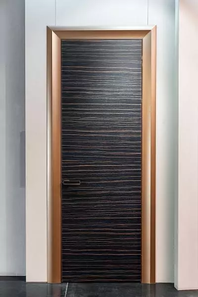 NUOVO, Ebano, Bronze Matt Colour (natural veneer, aluminum profile). 80x240cm.