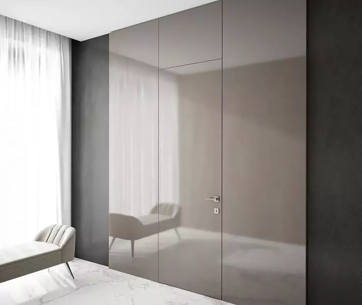 Wall panels COVER, glossy enamel Sabbia Gloss. FILO-60 door, Sabbia Gloss.