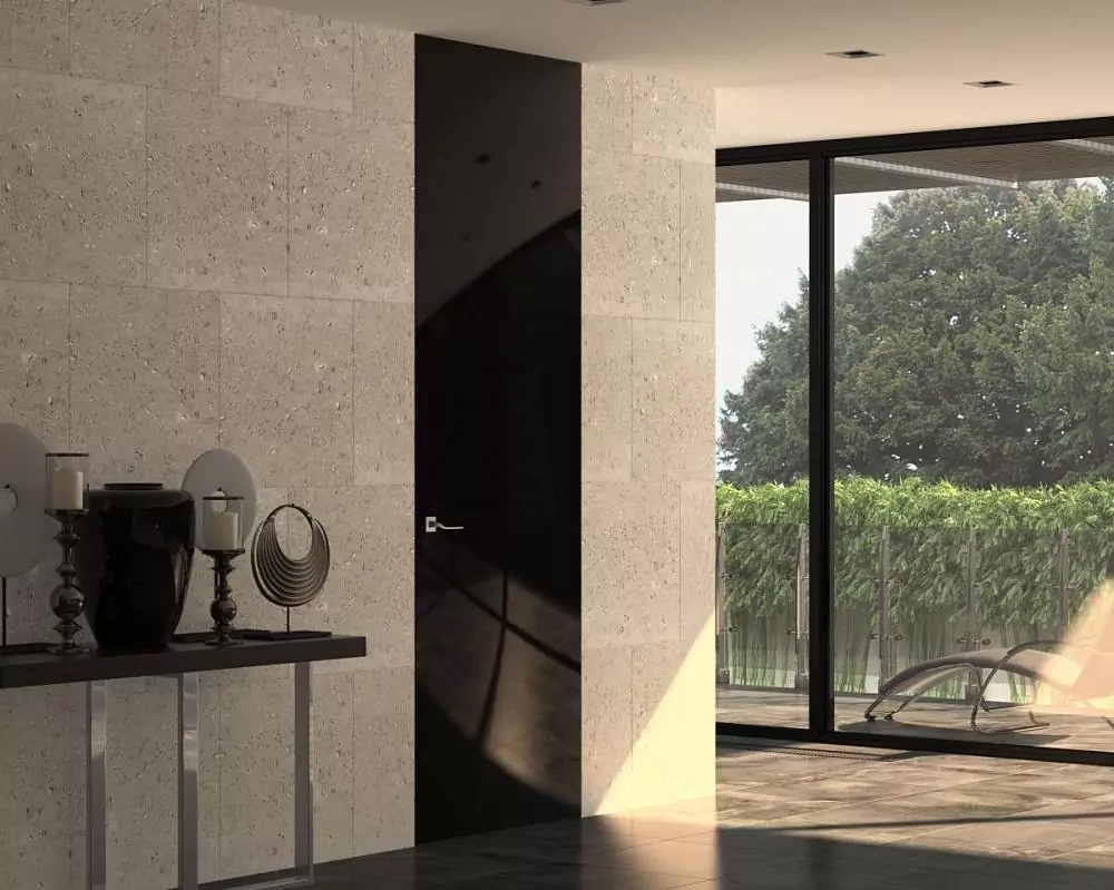 FILO-60, glossy enamel Nero Gloss, hidden box in Black color. The "under the ceiling" option.