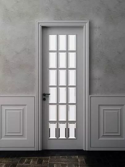 TREND, model U02i, Bianco matte enamel, Satinato Bianco Diamante glass.