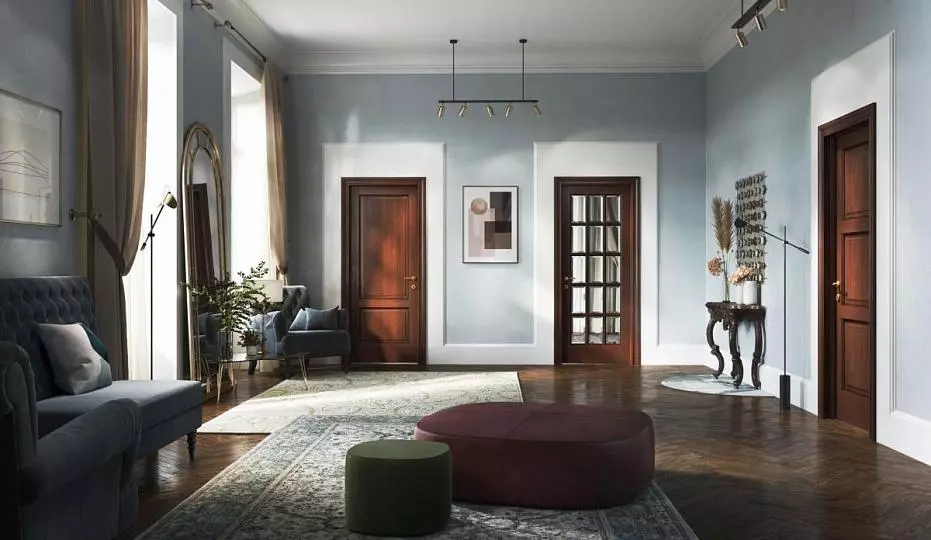 SOLID, solid oak, tinted with the effect of aging Rovere Antico Scuro.